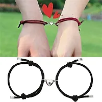 Lixom Magnetic Thread Bracelets for Women/Men, Bracelet for Girls, Stainless Steel Heart Shaped Attraction Matching Bracelet for Lover/Friend/Couples, Bracelet for Valentine Day-thumb3