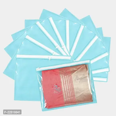 Ocean Enterprise Plain Non-Woven Storage Bags With Premium Zipper Closure - (14 X 16 Inches)-(Pack Of 12)-Sky Blue-thumb0