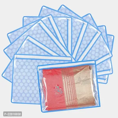 Ocean Enterprise Plain Non-Woven Storage Bags With Premium Zipper Closure - (14 X 16 Inches)-(Pack Of 12)-Blue-thumb0