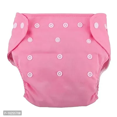 Tinny Tots Cloth Diaper Reusable Nappy Washable Free Size Adjustable Waterproof (Pink)