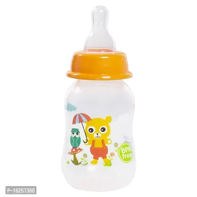 Tinny Tots Baby Sipper Feeding Bottle Water Juices Milk Feeder Bottle BPA Free with Anti-Colic Silicone Nipple Set (125 ML, Design 4)-thumb3