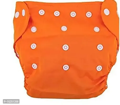 Alya Baby 2 Button Pocket Style Reusable Cloth Diapers Adjustable Washable With 4 White Microfiber Bamboo(6layers) Wet-Free Insert Pads For Toddlers/New Borns(0-14 Months) (ORANGE,GREEN)-thumb4