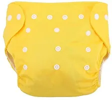 Alya Baby Reusable Cloth Diapers All in One Adjustable Pocket Style Nappies Washable With White Microfiber(4 layers) Wet-Free Insert Pads (0-24 Months,3-16KG) (PACK OF 2, YELLOW,YELLOW)-thumb2