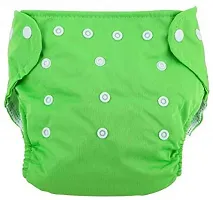 Alya Baby Button Pocket Style Reusable Cloth Diapers Adjustable Washable With 3 Black Microfiber Bamboo Charcoal(6layers) Wet-Free Insert Pads For Toddlers/New Borns(0-14 Months) (GREEN,YELLOW)-thumb1