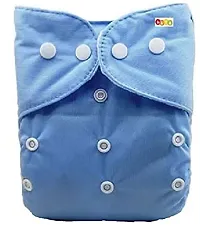 Alya Baby Button Pocket Style Reusable Cloth Diapers Adjustable Washable With 1 White Microfiber Bamboo(6layers) Wet-Free Insert Pads For Toddlers/New Borns(0-14 Months)-thumb1