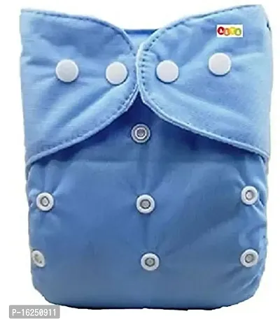 Alya Baby Button Pocket Style Reusable Cloth Diapers Adjustable Washable With 1 White Microfiber Bamboo(6layers) Wet-Free Insert Pads For Toddlers/New Borns(0-14 Months)-thumb2