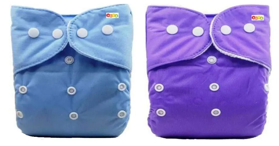 Alya Pocket Button Style Solid Reusable Cloth Diaper All in One Adjustable Washable Diapers Nappies(Without Inserts) for Toddlers/New Borns(0-24 Months,3-16KG)