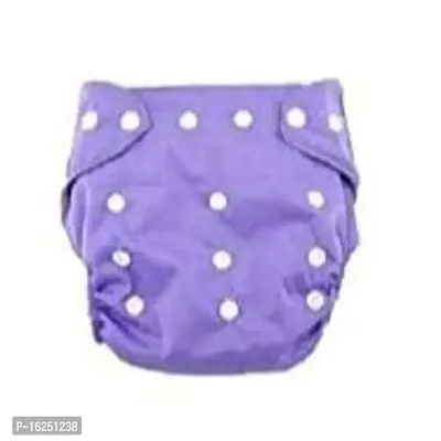 Alya Washable Reuseable Adjustable Premium Cloth Quality Free Size Diaper Nappy Baby Pants (0-2 Years) (Purple)-thumb0