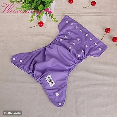 Tinny Tots Cloth Diaper Reusable Nappy Washable Free Size Adjustable Waterproof (PURPULE)-thumb3