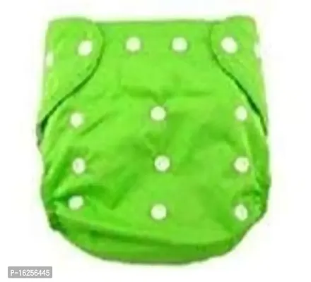 Alya Washable Reuseable Adjustable Premium Cloth Quality Free Size Diaper Nappy Baby Pants (0-2 Years) (Green)