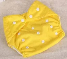 Alya Washable Reuseable Adjustable Premium Cloth Quality Free Size Diaper Nappy Baby Pants (0-2 Years) (Yellow)-thumb3