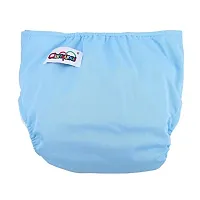 Tinny Tots Cloth Diaper Reusable Nappy Washable Free Size Adjustable Waterproof (Blue)-thumb2