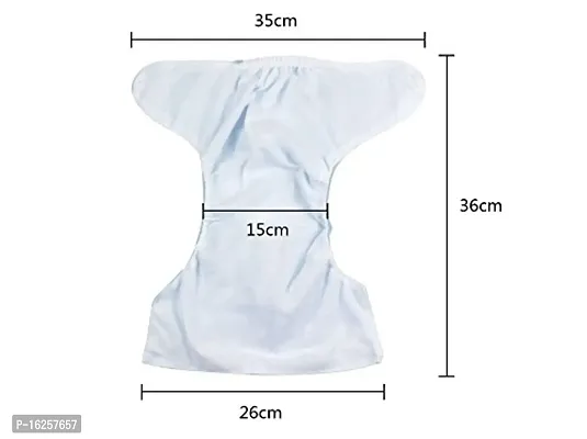 Tinny Tots Cloth Diaper Reusable Nappy Washable Free Size Adjustable Waterproof (Blue)-thumb2