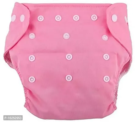 Tinny Tots Baby Reusable Cloth Diapers All in One Adjustable Washable With White Microfiber(4 layers) Wet-Free Insert Pads (0-24 Months 3-16KG) (PACK OF 1, PINK)-thumb5