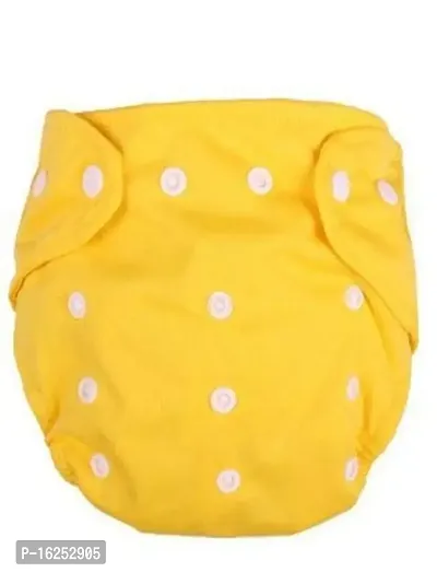 Alya Washable Reuseable Adjustable Premium Cloth Quality Free Size Diaper Nappy Baby Pants (0-2 Years) (Yellow)
