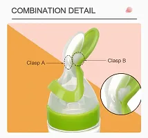 Alya Baby Infant Squeezy Food Grade Silicone Spoon Stand Bottle Feeder for Feeding Solid and Semi Solid Food ICeralac Feeder Baby Metal Bottle (Green)-thumb1