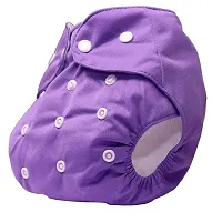 Alya Pocket Button Style Solid Reusable Cloth Diaper All in One Adjustable Washable Diapers Nappies(Without Inserts) for Toddlers/New Borns(0-24 Months,3-16KG)-thumb2