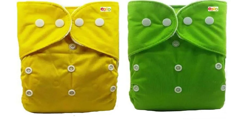 Alya Pocket Button Style Solid Reusable Cloth Diaper All in One Adjustable Washable Diapers Nappies(Without Inserts) for Toddlers/New Borns(0-24 Months,3-16KG)