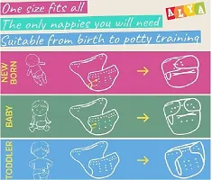 Alya Pocket Button Style Solid Reusable Cloth Diaper All in One Adjustable Washable Diapers Nappies(Without Inserts) for Toddlers/New Borns(0-24 Months,3-16KG) (Pack of 4, Pink,RED,Green,Orange)-thumb4