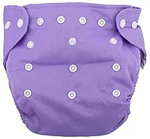 Alya Baby Reusable Cloth Diapers All in One Adjustable Pocket Style Nappies Washable With White Microfiber(4 layers) Wet-Free Insert Pads (0-24 Months,3-16KG) (PACK OF 3, PURPLE,PURPLE,PURPLE)-thumb2