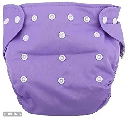 Alya Baby Reusable Cloth Diapers All in One Adjustable Pocket Style Nappies Washable With White Microfiber(4 layers) Wet-Free Insert Pads (0-24 Months,3-16KG) (PACK OF 3, PURPLE,PURPLE,PURPLE)-thumb3