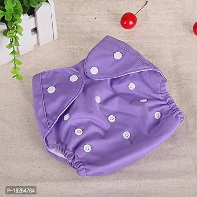 Tinny Tots Cloth Diaper Reusable Nappy Washable Free Size Adjustable Waterproof (PURPULE)-thumb2