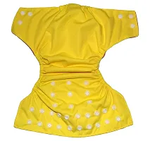 Alya Washable Reuseable Adjustable Premium Cloth Quality Free Size Diaper Nappy Baby Pants (0-2 Years) (Yellow)-thumb1