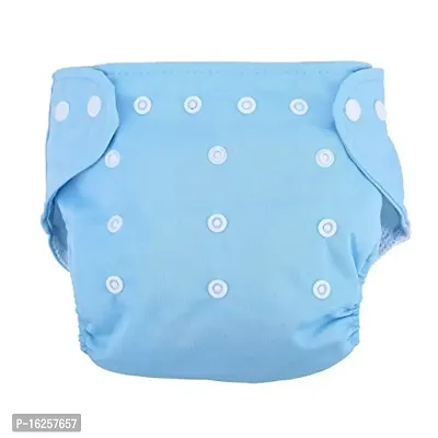 Tinny Tots Cloth Diaper Reusable Nappy Washable Free Size Adjustable Waterproof (Blue)