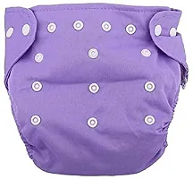 Alya Baby Button Pocket Style Reusable Cloth Diapers Adjustable Washable With 1 White Microfiber Bamboo(6layers) Wet-Free Insert Pads For Toddlers/New Borns(0-14 Months)-thumb1