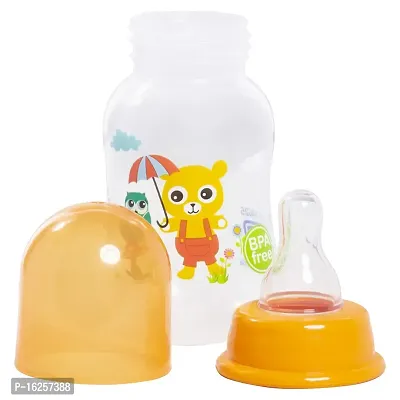 Tinny Tots Baby Sipper Feeding Bottle Water Juices Milk Feeder Bottle BPA Free with Anti-Colic Silicone Nipple Set (125 ML, Design 4)-thumb2