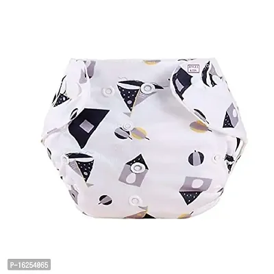 Alya Pocket Button Style Solid Reusable Cloth Diaper All in One Adjustable Washable Diapers Nappies(Without Inserts) for Toddlers/New Borns (WHITE HOME, PACK OF 1)