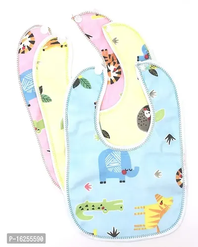 The Cheeky Kidzz Baby Waterproof Feeding Bibs Apron for Babies Girls Boys Drool Bibs with Snaps Set Combo (DESIGN 2)-thumb0