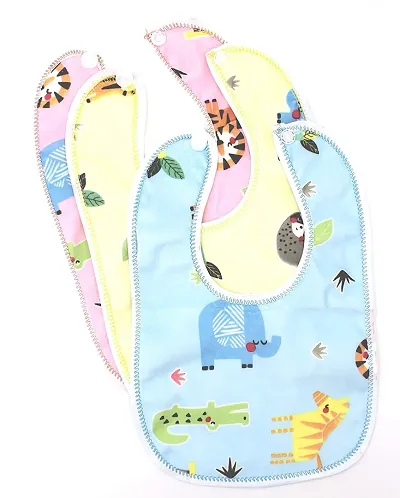 The Cheeky Kidzz Baby Waterproof Feeding Bibs Apron for Babies Girls Boys Drool Bibs with Snaps Set Combo