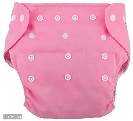 Alya Baby Button Pocket Style Reusable Cloth Diapers Adjustable Washable With 3 White Microfiber Bamboo(6layers) Wet-Free Insert Pads For Toddlers/New Borns(0-14 Months) (PINK)-thumb3