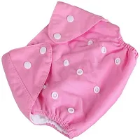 Alya Washable Reuseable Adjustable Premium Cloth Quality Free Size Diaper Nappy Baby Pants (0-2 Years) (Pink)-thumb1