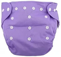 Alya Pocket Button Style Solid Reusable Cloth Diaper All in One Adjustable Washable Diapers Nappies(Without Inserts) for Toddlers/New Borns(0-24 Months,3-16KG) (Pack of 4, P,B,R,PU)-thumb4