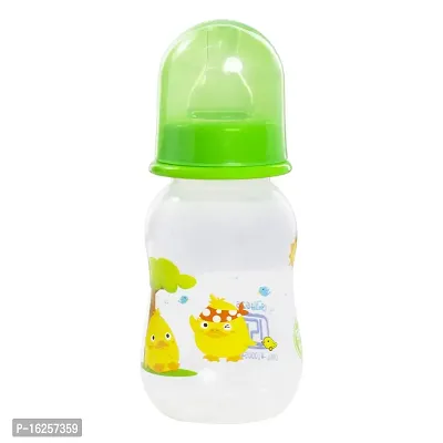 Tinny Tots Baby Sipper Feeding Bottle Water Juices Milk Feeder Bottle BPA Free with Anti-Colic Silicone Nipple Set (125 ML, Design 3)