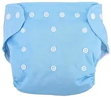 Alya Baby Reusable Cloth Diapers All in One Adjustable Pocket Style Nappies Washable With White Microfiber(4 layers) Wet-Free Insert Pads (0-24 Months,3-16KG) (PACK OF 2, BLUE,BLUE)-thumb2