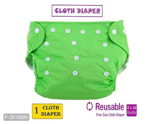 Little Toddlers Reusable  Adjustable Premium Quality Baby Washable Cloth Diaper Nappy Rash-Free For Infants/Babies/Toddlers |Age 0 to 24 Months | Baby Reusable Button Cloth Diaper (Green)