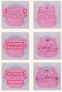 Little Toddlers Reusable  Adjustable Premium Quality Baby Washable Cloth Diaper Nappy Rash-Free For Infants/Babies/Toddlers |Age 0 to 24 Months | Baby Reusable Button Cloth Diaper (Pink)-thumb3