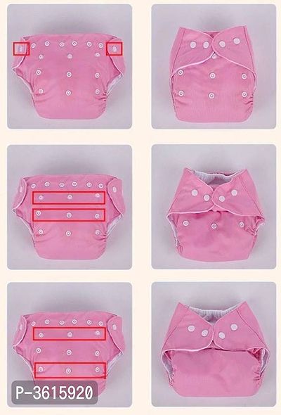 Little Toddlers Reusable  Adjustable Premium Quality Baby Washable Cloth Diaper Nappy Rash-Free For Infants/Babies/Toddlers |Age 0 to 24 Months | Baby Reusable Button Cloth Diaper (Pink)-thumb4