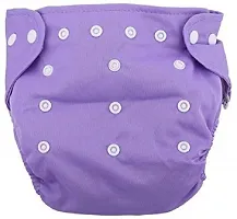Little Toddlers Pack of 2 Reusable  Adjustable Premium Quality Baby Washable Cloth Diaper Nappies For Infants/Babies/Toddlers | Baby Reusable Cloth Button Diaper I Age 0 to 24 Months (PURPLE-PINK)-thumb4