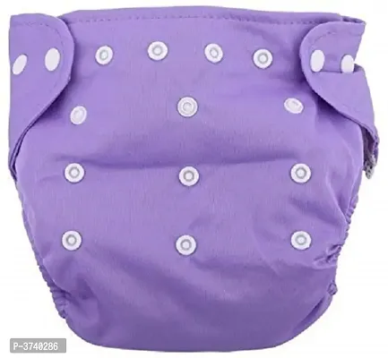 Little Toddlers Pack of 1 Baby Washable Reusable Adjustable Cloth Free Size Diaper Nappy With Bamboo Charcoal Insert Liner Pad (5 Layers) For Babies/Toddlers/Infants I Age 0-24 Months (PURPLE)-thumb5