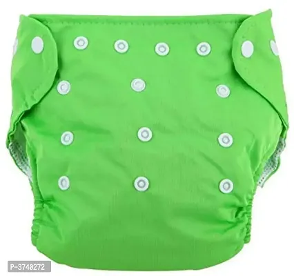 Little Toddlers Pack of 1 Baby Washable Reusable Adjustable Cloth Free Size Diaper Nappy With Bamboo Charcoal Insert Liner Pad (5 Layers) For Babies/Toddlers/Infants I Age 0-24 Months (GREEN)-thumb5