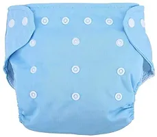 Little Toddlers Pack of 2 Baby Washable Reusable Adjustable Cloth Free Size Diapers Nappy With 2 Bamboo Charcoal Insert Liner Pads (5 Layers) For Babies/Infants I Age 0-24 Months [3-16 KG] (BLUE)-thumb4