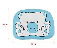 Little Toddlers Baby Bear Print Neck and Head Support Sleeping Pillow for Toddlers/Infants I Age 0-15 Months I Baby Cotton Pillow (BLUE)-thumb1