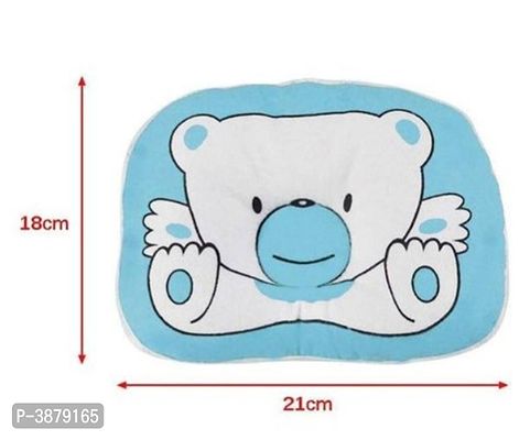 Little Toddlers Baby Bear Print Neck and Head Support Sleeping Pillow for Toddlers/Infants I Age 0-15 Months I Baby Cotton Pillow (BLUE)-thumb2