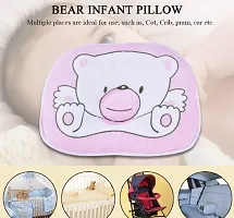 Little Toddlers Baby Bear Print Neck and Head Support Sleeping Pillow for Toddlers/Infants I Age 0-15 Months I Baby Cotton Pillow (BLUE)-thumb2