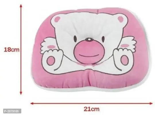 Little Toddlers Pack of 1 Baby Bear Print Neck and Head Support Sleeping Pillow for Toddlers/Infants I Age 0-15 Months I Baby Cotton Pillow (PINK)-thumb3