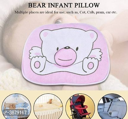 Little Toddlers Baby Bear Print Neck and Head Support Sleeping Pillow for Toddlers/Infants I Age 0-15 Months I Baby Cotton Pillow (Yellow)-thumb2